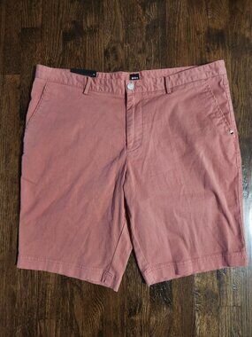 BOSS Slice Stretch Cotton Shorts Men’s 38R Slim Fit Salmon Pink New